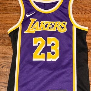 Nike Lakers Purple and Yellow Jersey (James)